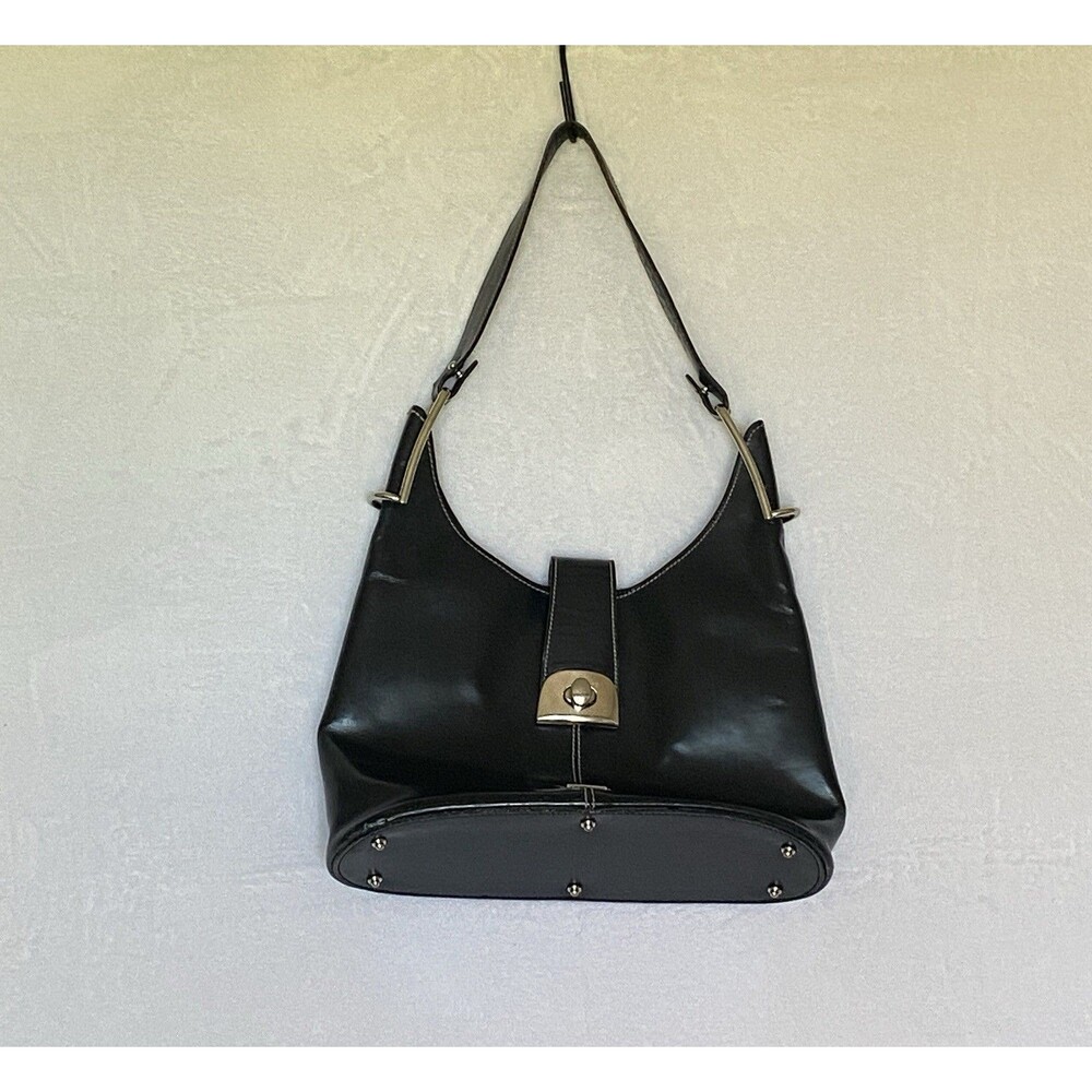 Dooney & Bourke Black Leather Shoulder Bag USA Made Hobo Purse Classic